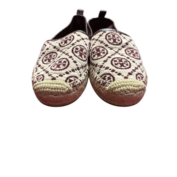 Tory Burch T Monogram Soft Croco Embossed Flatform Espadrille Shoe Sz 8.5  $298 - Picture 4 of 6